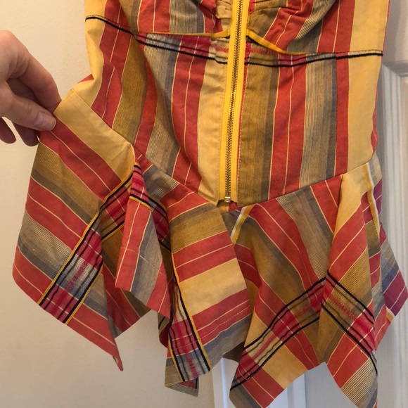 Anthropologie odille peplum top madras 4 - Picture 3 of 6